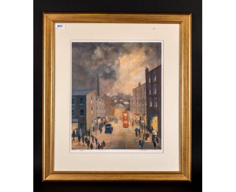G.W Birks Pencil Signed Limited & Numbered Edition Colour Print, Titled 'The Red Tram' 314/375. 17x14'' Mounted & framed behi