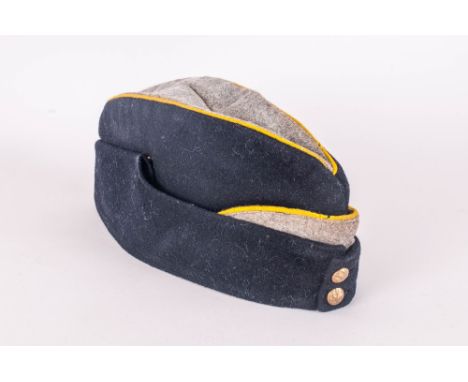 Military Army Cap 1939/1945 Black with Yellow Edging with Two Crested Buttons. 