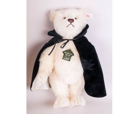 Steiff - Ltd Edition and Numbered White Musical Mohair Bear - Made for Harrods ' Edwardian Opera Bear ' White Tag 653131. Num