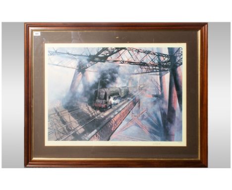 David Sheperd Limited Edition Train Print Titled 'Over The Forth' with blind stamp. Pencil signed to the margins & numbered. 