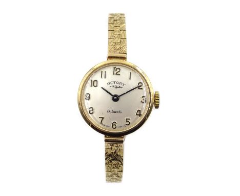 Rotary 9ct gold ladies manual wind bracelet wristwatch, London 1968, boxed Condition Report &amp; Further Details Bracelet ha