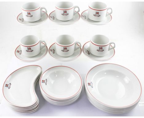 A small quantity of Harrison Line ceramics to include soup plates, cups, saucers, salad plate etc (29).
