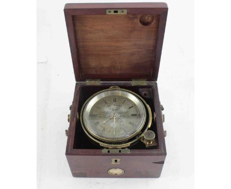 An English two-day marine chronometer by John Campbell of Norris and Campbell Liverpool, numbered 811, the 3.5 inch silvered 