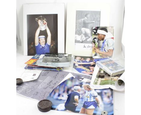 A good collection of football memorabilia and autographs, mainly from the Everton teams of the late 20th/early 21st century, 