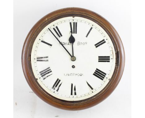 A Morath of Liverpool fusee regulator clock in walnut case, lacking glass and bezel, diameter 39cm.
