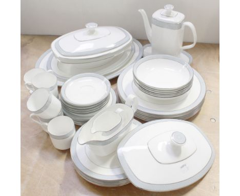 A Doulton 'Etude' pattern dinner and coffee service comprising six dinner plates, six starter plates, six side plates, six co