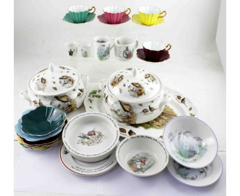 A small group of assorted ceramics to include a pheasant decorated platter and vegetable tureens, marked 'English Fine China'