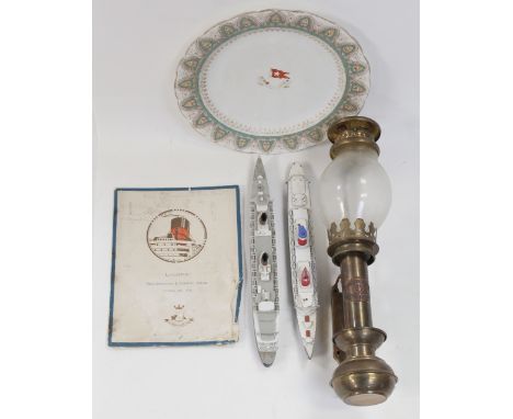A Stonier &amp; Co Ltd of Liverpool White Star Line plate c1910, registered design number 117214 and 324028, diameter 22cm, a
