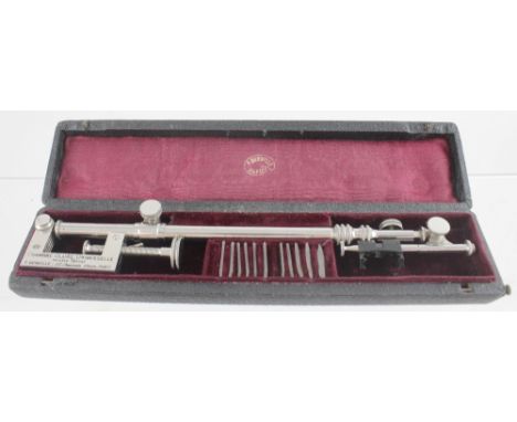 A chrome plated camera lucida, French c1900, engraved 'Chambre Clair Universelle P Berville-25 Chaussée D'Antin Paris', with 