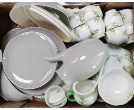 A Royal Albert 'Greenwood Tree' pattern part tea service comprising nine cups, twelve saucers, eleven side plates, two sandwi