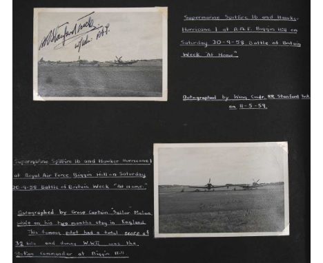 AUTOGRAPHS. An album containing approximately 49 tipped-in photographs of Second World War aviation interest with neat annota