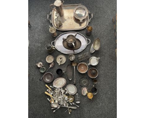 Large Collection of Antique Silver Plated Flatware. 