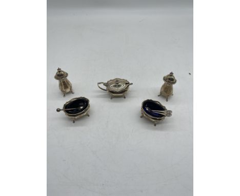 Hallmarked Silver Condiment Set. 