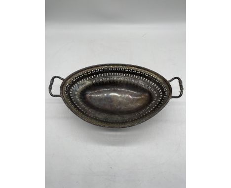 Hallmarked Silver Two Handle Cake Basket. 