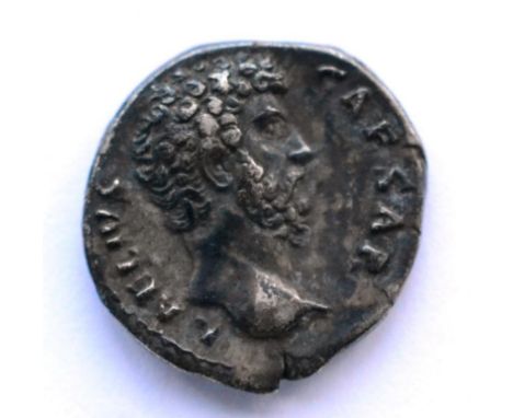 Roman Imperial, Aelius Silver Denarius, Caesar under Hadrian; obv. AELIVS CAESAR around bare-headed bust, rev. TR POT COS II 