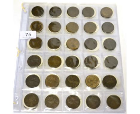 Victoria, a Date Run of 'Bun' Pennies 1860 - 1894 Inclusive, including several varieties & comprising: 1860 obv.1/revB(x2), o