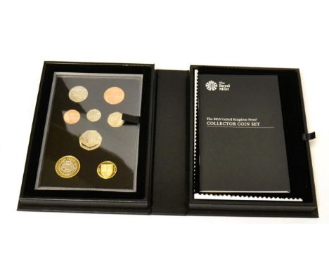 Royal Mint Proof Set 2015 'Collector's Edition,' 13 coins comprising: 'Bimetallic' £2, 1p to £1 'Royal Shield of Arms,' toget