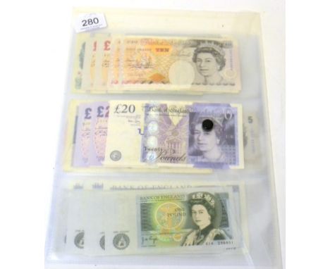 A Collection of Bank of England Notes comprising: 3 x £20: Lowther BJO6 & 2 x Bailey EE18 & AA16; 4 x £10: 2 x Lowther AJ12 &