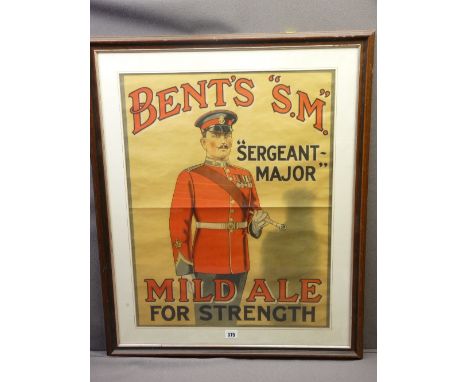 BENT'S S.M., Sergeant Major, Mild Ale for strength, framed poster, 63 x 48cms