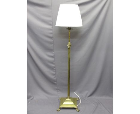 QUALITY BRASS CORINTHIAN COLUMN TOP ADJUSTABLE STANDARD LAMP converted for electricity