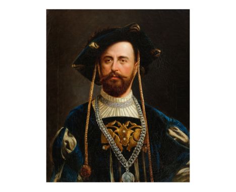 Anton Ebert1845 – 1896 Portrait eines Adeligen Öl auf Leinwand64 x 64 cm, mit Rahmen 75 x 66 cmSigniert &amp; datiert 1849 u.
