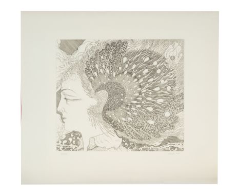 Wolfgang HutterWien 1928 – 2014 Wien Fantastisches Portrait RadierungMit Bleistift nummeriert A26/250 u.l.Mit Bleistift signi
