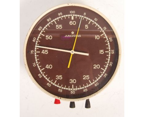 Junghans - A rare original mid 20th Century German retro vintage darkroom stop clock watch timer. Wall mounted and of circula