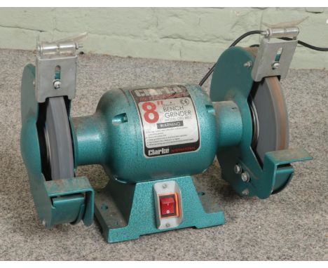 A Clarke Metalworker 8 inch electric bench grinder.  Working order.