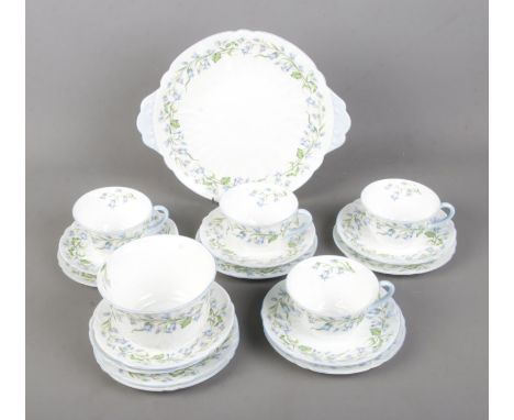 A Shelley part tea service in the Harebell pattern. Approx. 18 pieces.  