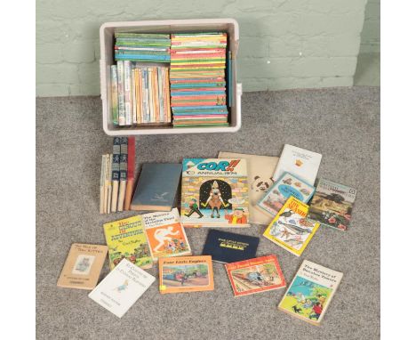 A box of assorted vintage books to include Enid Blyton, Ladybird, Beatrix Potter, etc.  