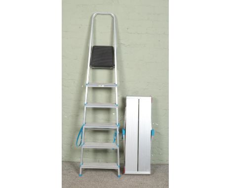 A MacAllister aluminium ladder and platform.  