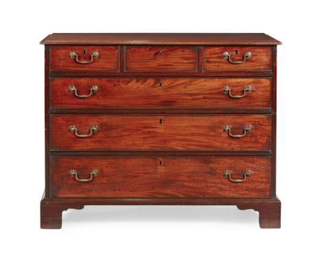 SCOTTISH GEORGE III MAHOGANY CHEST OF DRAWERS  LATE 18TH CENTURY   the rectangular top with a moulded edge above three short 