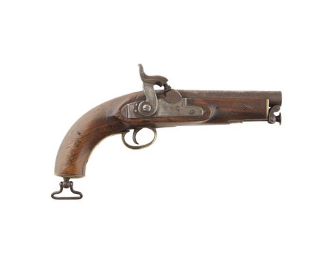 VICTORIAN OFFICER'S PERCUSSION SERVICE PISTOL  19TH CENTURY   the flat lock dated 1846, with VR surmounted by a Royal crown a
