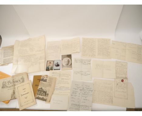 A group of 19th & 20th Century letters and documents relating to family descendants of the German composer and pianist Ludwig