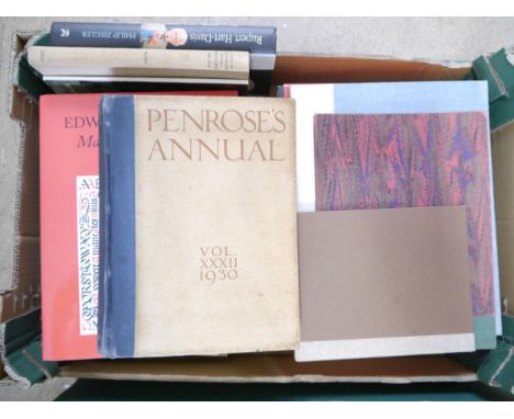 A collection of books on printing and typography, including: 'Hollingworth Papers. A Book of Samples...', Turkey Mill, Maidst