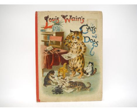 Louis Wain: 'Louis Wain's Cats and Dogs', Raphael Tuck, (1901), 1st edition, 'linen edition' 24 full page coloured illustatio