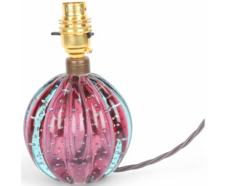 A Murano Bullicante bubble glass lamp by ARCHIMEDE SEGUSO, height 18cmRecently rewired, good condition.