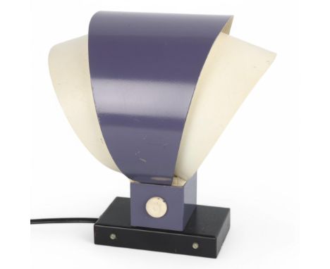 LOUIS KALFF, for Philips, a 1950s' model NX46 wall lamp with curved steel shade, Philips label to base, height from base 22cm