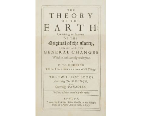 [Burnet, Thomas]. An Answer to the Late Exceptions made by Mr Erasmus Warren Against the Theory of the Earth, 1st edition, R.