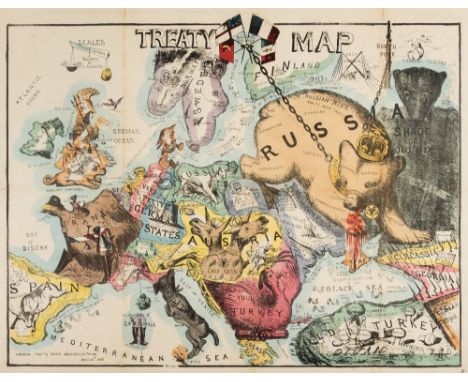 Europe. Onwhyn (Tom), Treaty Map, published Rock Brothers & Payne, April 20th, 1856, etched allegorical map with contemporary