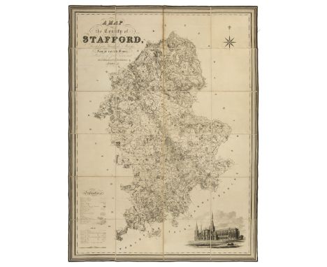 Staffordshire. Phillips (J. & Hutchings W.F.), A Map of the County of Stafford, Divided into Hundreds & Parishes from an accu