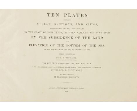 Conybeare (William Daniel). Ten Plates comprising a Plan, Sections, and Views representing the changes produced on the Coast 
