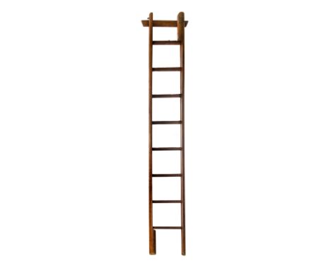 *Library steps. A Victorian Davis's Patent metamorphic pole ladder by A.E. Podmore &amp; Co, Hatton Garden London, circa 1850