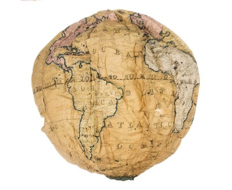 *Globe. Pocock (Ebenezer), Patent paper globe, published Bristol, circa 1830, twelve large lithographic paper gores with cont