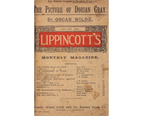 Wilde (Oscar) The Picture of Dorian Gray, first published appearance in Lippincott's Monthly Magazine, English issue, rare va