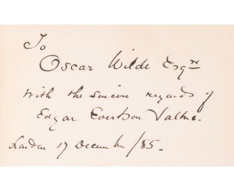 Wilde (Oscar).- Saltus (Edgar) The Philosophy of Disenchantment, first edition, signed presentation inscription from the auth