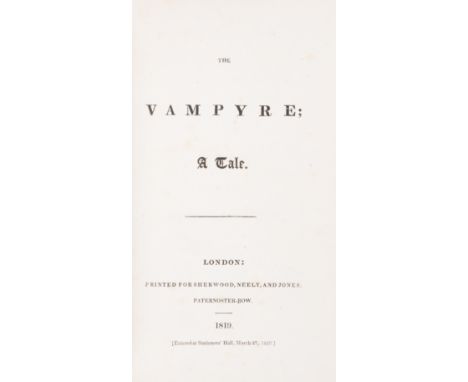[Polidori (John)] The Vampyre; A Tale, first edition, third issue, half-title, light foxing, attractive antique-style half ca