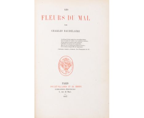 Baudelaire (Charles) Les Fleurs du Mal, first edition containing all six suppressed poems, first issue with "Feurs" in headli