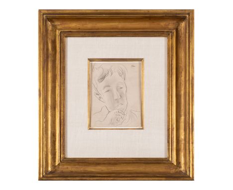 Augustus Edwin John (1878-1961)Head study of Ronald Firbank (1886-1926)Pencil, signed in the upper right corner, sheet 175 x 