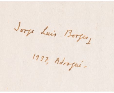 Shiel (M. P.) Prince Zaleski, New Adelphi Library edition, Jorge Luis Borges' copy with his ink ownership inscription "Jorge 
